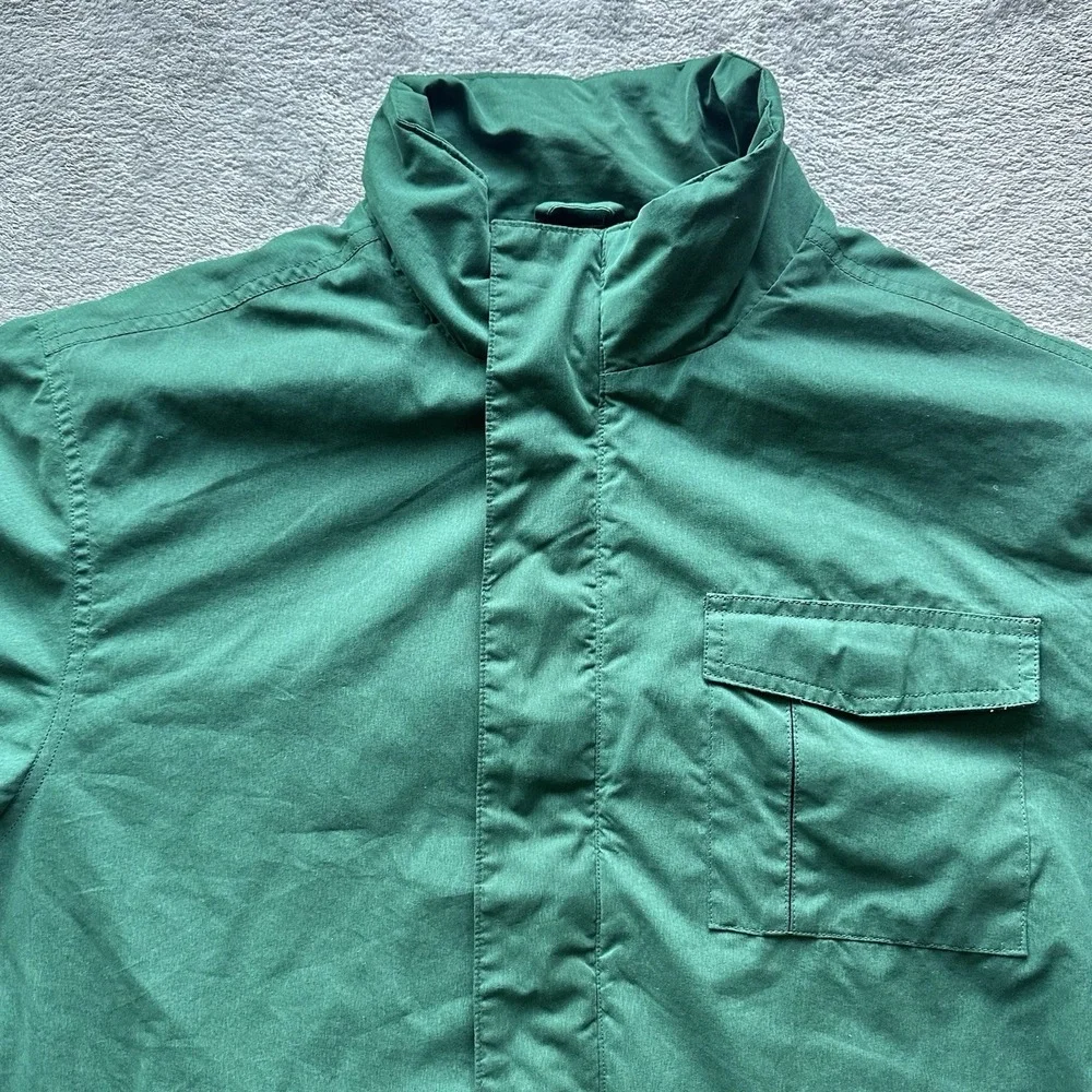 VTG Chaps Ralph Lauren Men's Green Fleece Lined Windbreaker Jacket M 90s Y2K‎